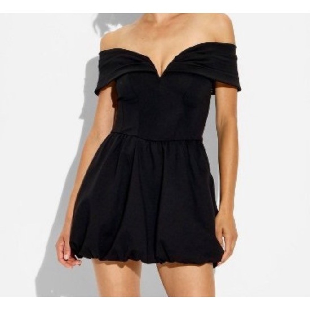 Wild Fable Black Off the Shoulder Bubble Hem Mini Dress XXL Coquette Party Dress